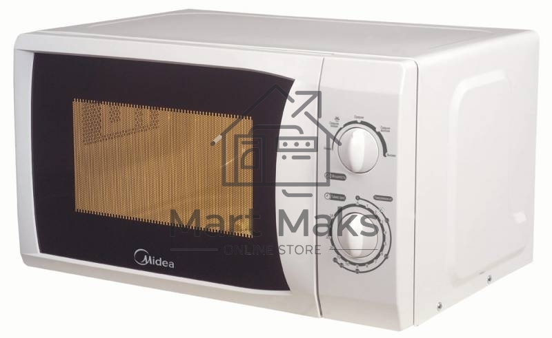 Микроволновая печь Midea MM720CFB белый, 20 л, 700 Вт, переключатели - поворотный механизм
