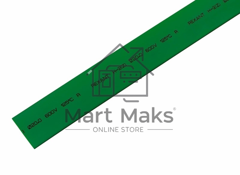 Трубка термоусадочная Rexant 20.0/10.0 1м зеленый