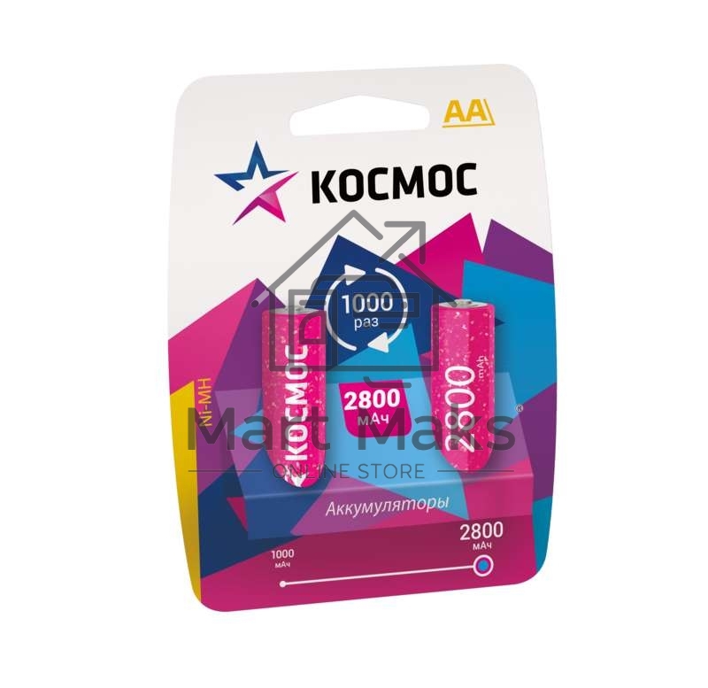 Аккумулятор КОСМОС KOCR6NIMH2800MAH2BLR6 NiMn 2800мАч BP-2(блист.2шт.) ЦЕНА ЗА 1 шт