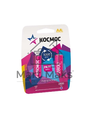 Аккумулятор Космос KOCR6NIMH2800MAH2BLR6 NiMn 2800мА·ч BP-2(блист.2шт.) ЦЕНА ЗА 1 шт