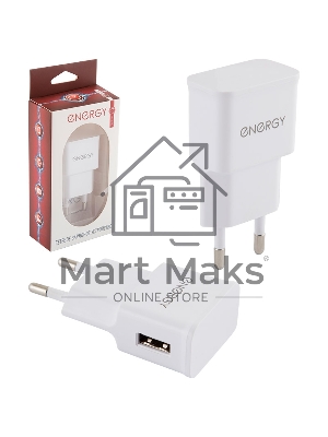 Сетевое зарядное устройство Energy ET-09, 1.0А, белый