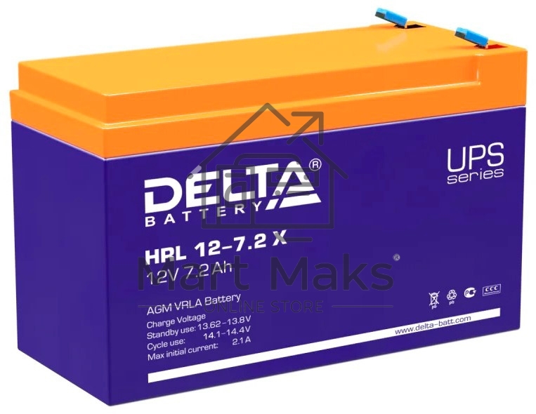Батарея Delta HRL 12-7.2Х (12V 7.2Ah)
