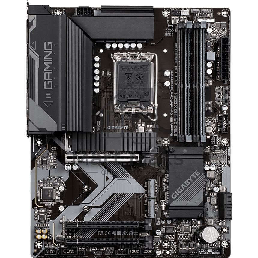 Материнская плата Gigabyte B760 GAMING X DDR4, LGA 1700, Intel B760, 4xDDR4, 4xSATA, 3xM.2, 1xPCIe 4.0 x16, 2xPCIe 3.0 x1, 1xHDMI, 1xDP, 1x 2.5Gb LAN, 1xUSB 3.2 Gen 2, 2xUSB-A 3.2 Gen 1, 5xUSB-A 2.0, 6x3.5 мм, 7.1, ATX