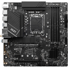 Материнская плата MSI PRO B760M-A WIFI DDR4, LGA 1700, Intel B760, 4xDDR4, 4xSATA, 2xM.2, 1xPCI-E 4.0 x16, 1xPCI-E 4.0 x4, 1xPCI-E x1, 2xHDMI, 2xDP, 1x 2.5Gb LAN, 2xUSB-A 2.0, 2xUSB-A 3.2 Gen 1, 2xUSB-A 3.2 Gen 2, 3x3.5 мм, 7.1, Micro-ATX