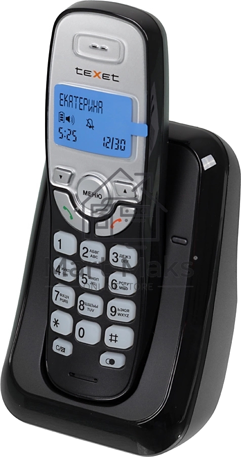 Радиотелефон teXet TX-D6905A черный (громкая связь,телефонная книга на 50 имен и номеров, определитель номера, будильник)