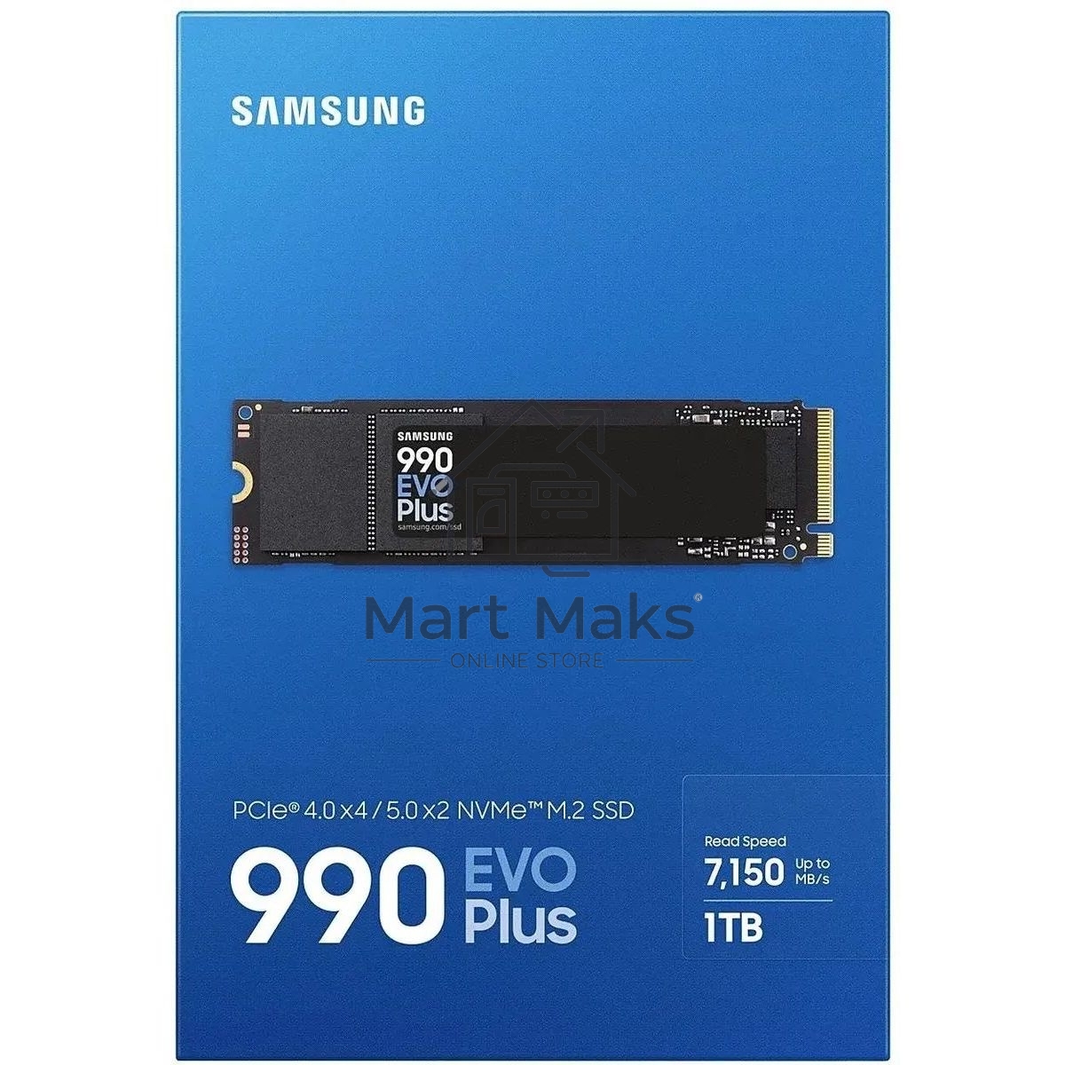 Накопитель SSD Samsung 990 EVO Plus, 1024 ГБ, M.2 2280, PCIe 4.0 x4, NVMe, R/W 7150/6300