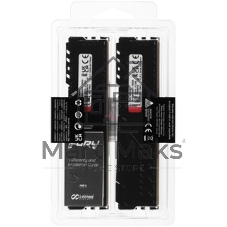 Оперативная память Kingston Fury Beast, DDR4, 32GB (1x32GB), 3200MHz, CL16, DIMM, с радиатором, RGB, черный