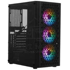 Компьютерный корпус Miditower ExeGate EVO-9202-NPX600 (ATX, БП 600NPX с вент. 12 см, с окном, 1*USB+1*USB 3.0, аудио, 3 вент. 12см с RGb подсветкой)