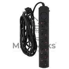 Сетевой фильтр Ippon BK-6-EU-5-10-B 5 м, 6 розеток, черный, коробка