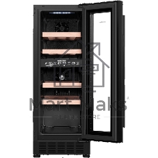 Винный шкаф Maunfeld MBWC-56D17 черный, 51 л, 2 отсека, 17 бут., класс G