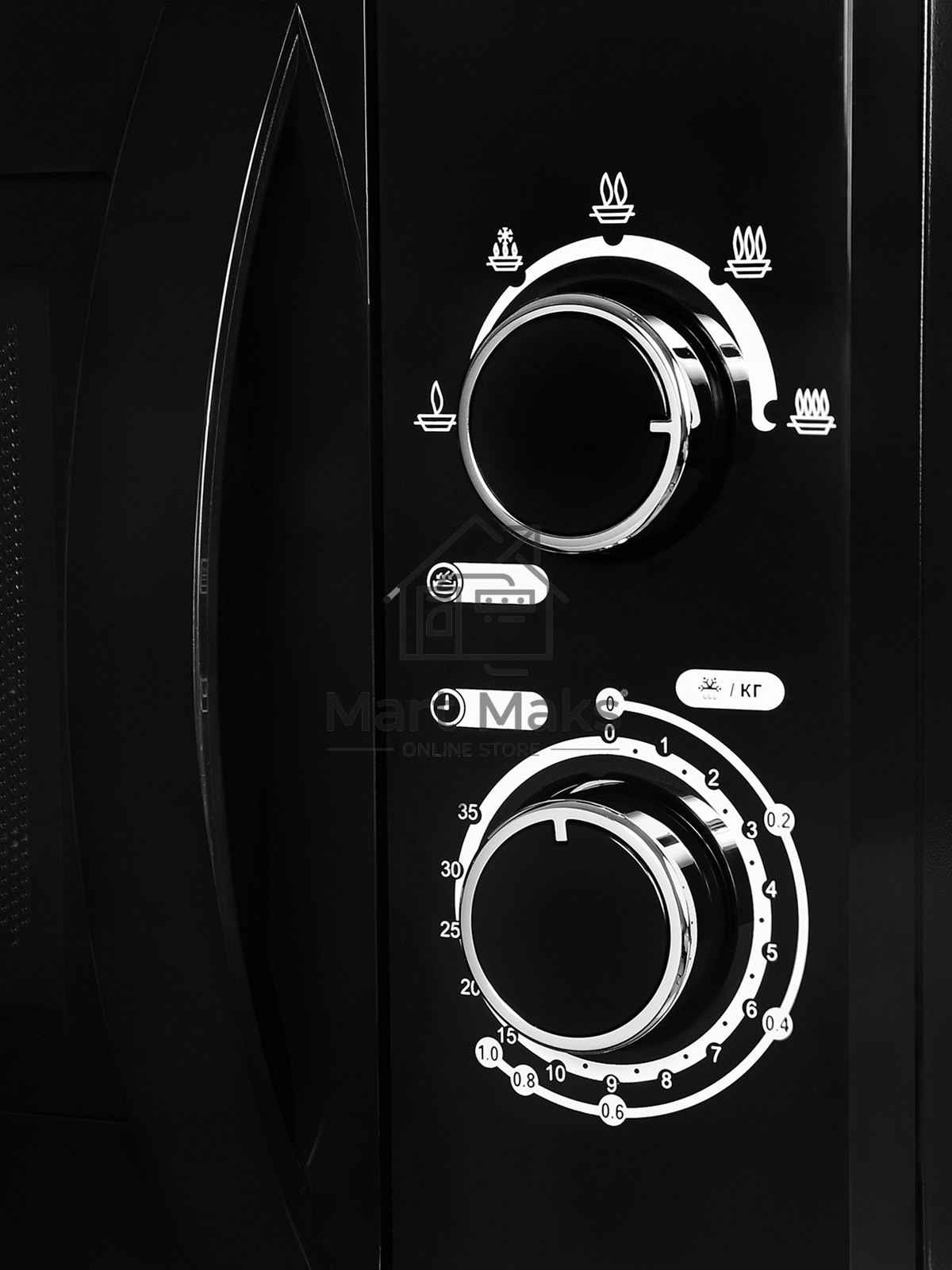 Микроволновая печь Hyundai HYM-M2063 черный, 20 л, 700 Вт, переключатели - поворотный механизм