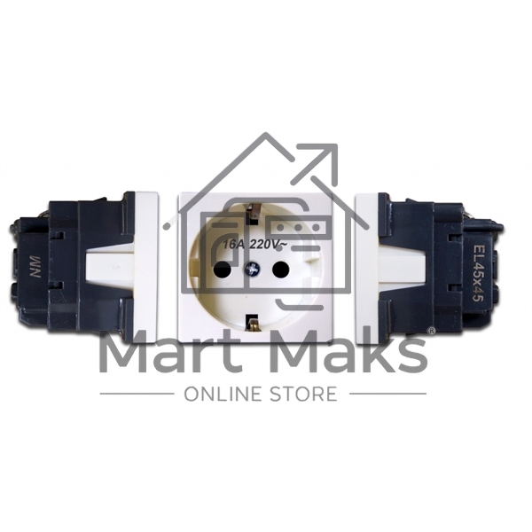 Розетка Lanmaster Mosaic NM-EL45X45-WH (упак.:1шт) 1м белый