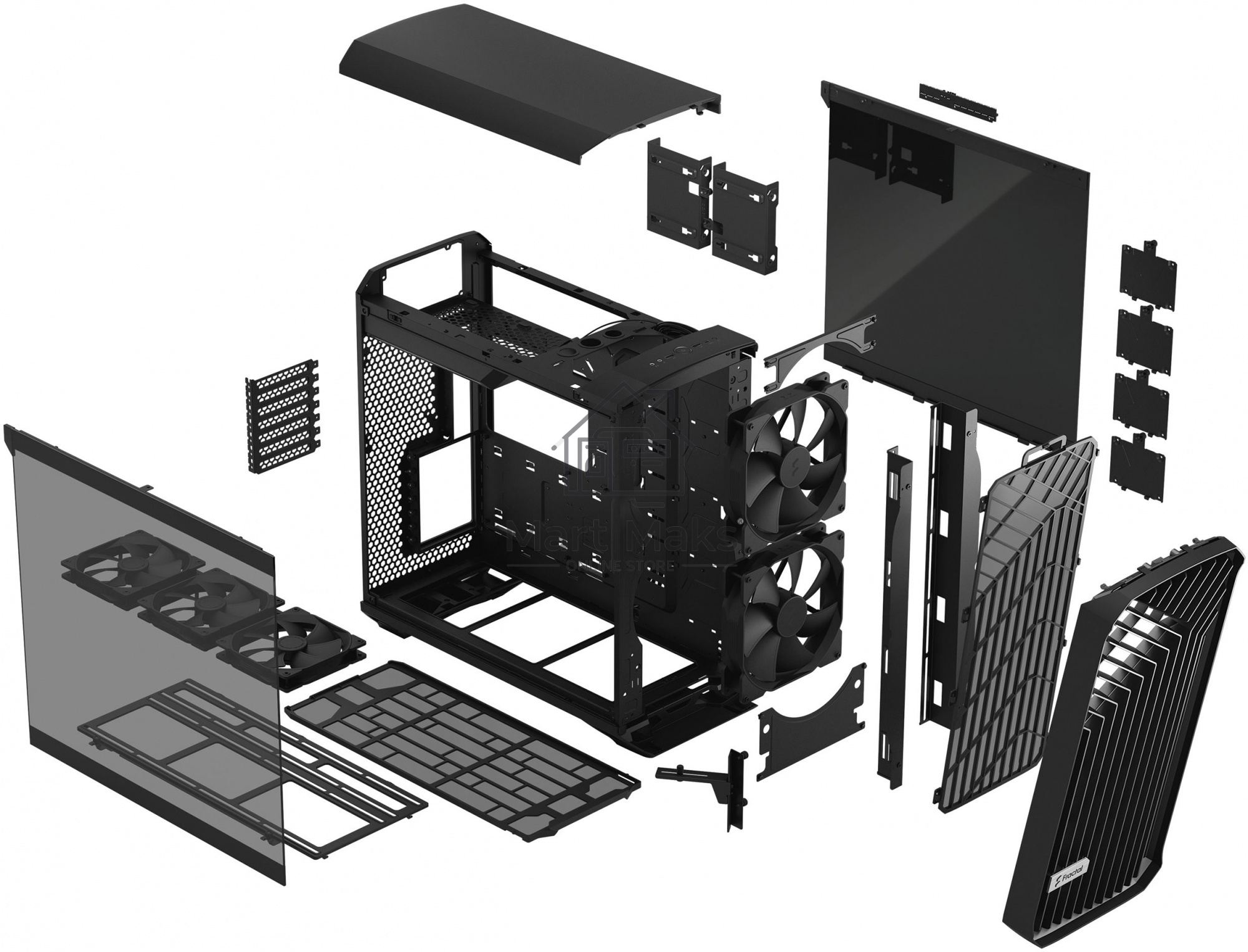 Компьютерный корпус Fractal Design Torrent Black TG Light Tint / E-ATX, TG, 2x3.5, 4x2.5, 7xPCI, 1xUSB-C, 2xUSB3.0 / 2x180mm, 3x140mm fans inc. / FD-C-TOR1A-01