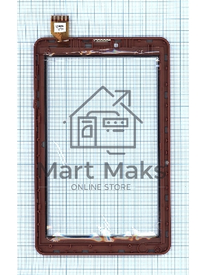Сенсорное стекло (тачскрин) для Irbis TZ753, белое с коричневой рамкой