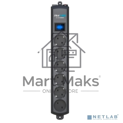 Сетевой фильтр Surge protector Pilot S Max (5 euros + 1GP), 15A/3.5kVA, automatic, 1.8 m, graphite