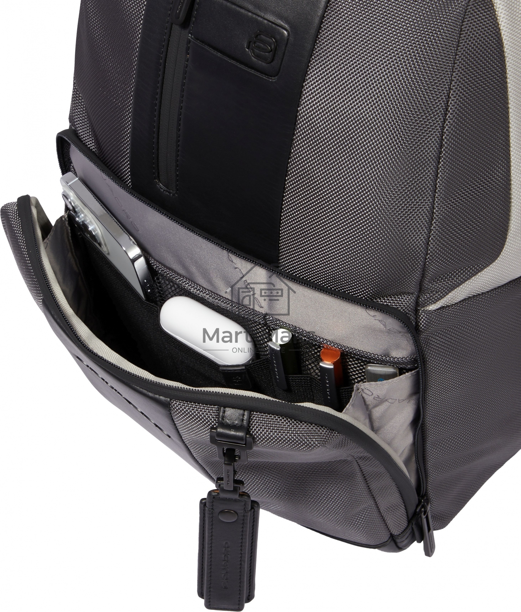 Рюкзак Piquadro Brief2 Special CA3214BR2S/GRN, нейлон/натур.кожа, серый/черный