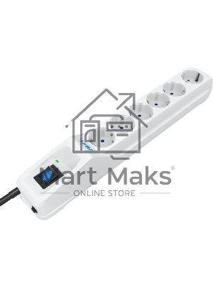 Сетевой фильтр Pilot L (GP) 172 3м (6 розеток) белый (коробка)