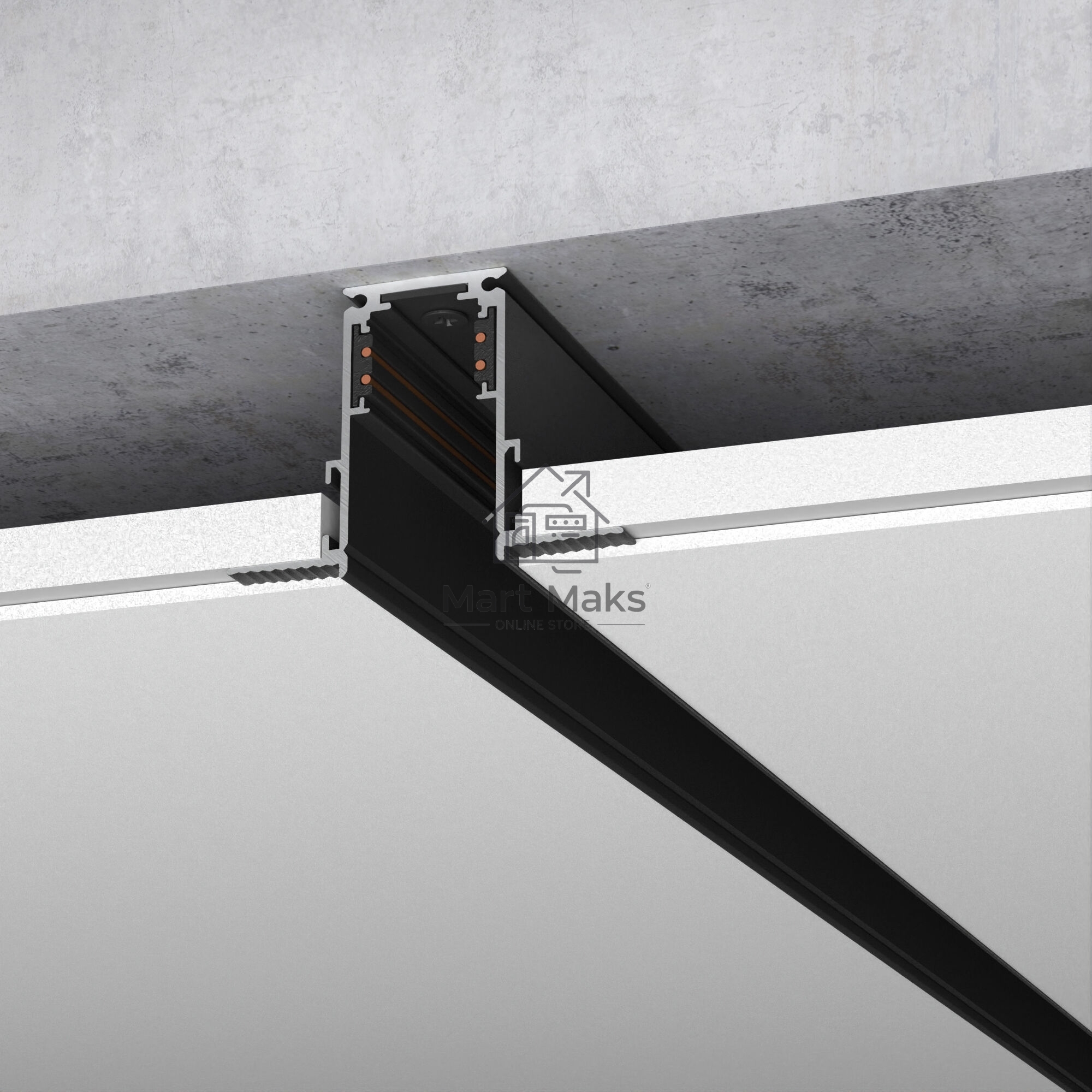 Slim Magnetic Шинопровод встраиваемый (черный) (3м) 85128/00