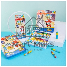 Масляная пастель Deli EC009-18 Super Wings шестигранные 18 цветов, картонная коробка с европодвесом