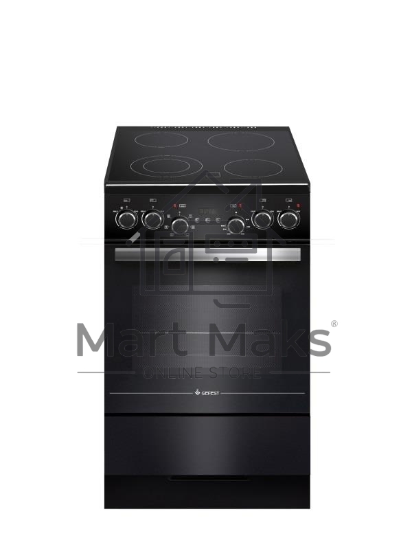 Плита электрическая Gefest ЭП Н Д 5560-03 0057 черный, конфорок 4 электрических, духовка 55 л, 50 см x 85 см x 58.5 см