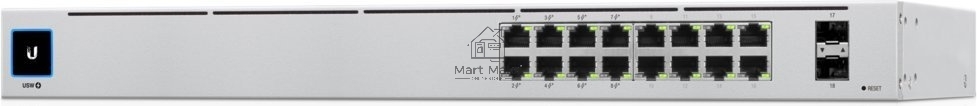 Коммутатор Ubiquiti UniFi USW-16-POE 2SFP 8PoE+ 42W управляемый