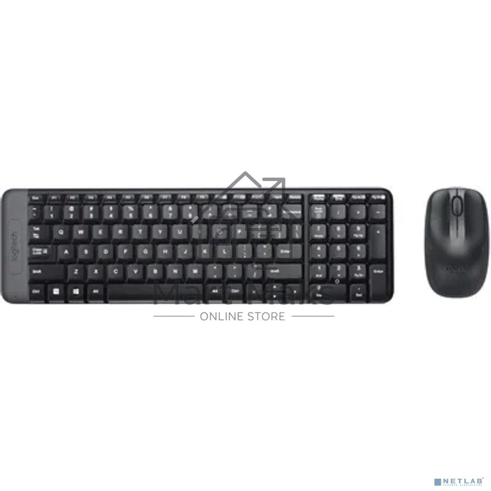 Клавиатура + мышь Logitech MK220 клав:черный мышь:черный USB беспроводная