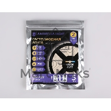 Светодиодная лента Ambrella light GS1702 2835 240Led/ 24W m/ 12V IP20 4500K/ 5000*14*1.2mm (2 конт.)