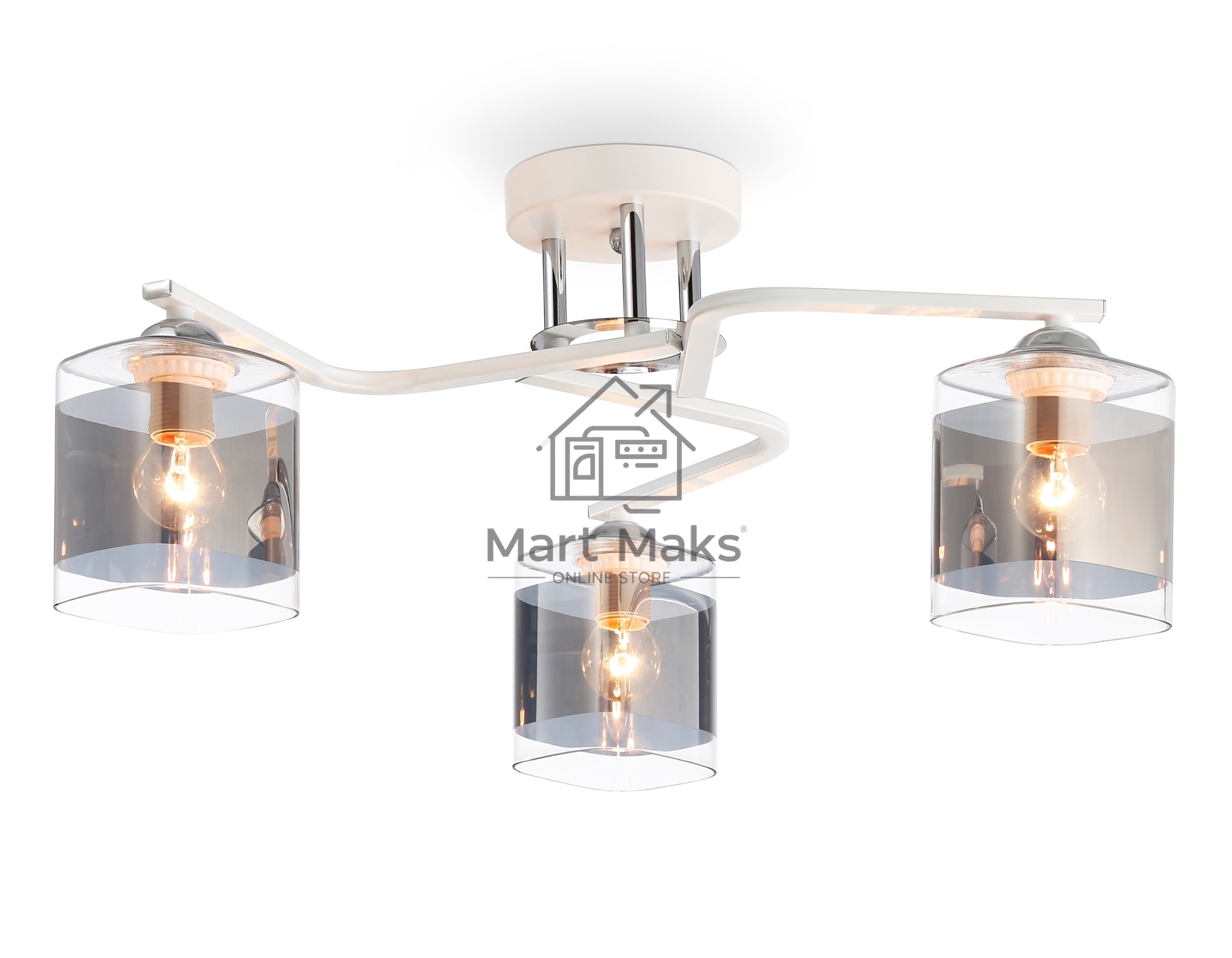 Светильник Ambrella light TR303217/3 WH/CH/SM белый/хром/дымчатый E27*3 max 60W D540*250