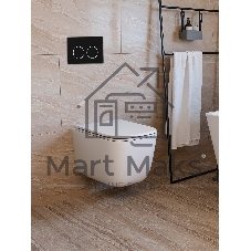 Инсталляция с унитазом комплект BAU IDEAL 6 в 1: унитаз подвесной безободковый торнадо Bau Dream 51х35, быстросъемное сиденье микролифт, кнопка смыва BAU Round, черная матовая