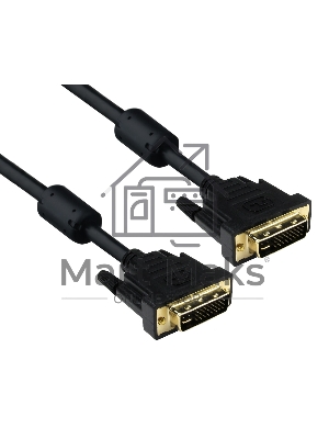 Кабель DVI dual link (25M-25M) 1.8м ExeGate, 2 фильтра, позолоченные контакты
