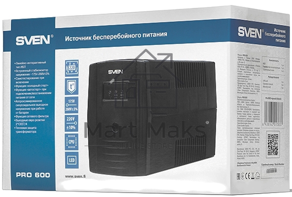 Источник бесперебойного питания SVEN Pro 600