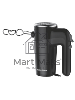 Миксер Willmark WHM-7003 (500Вт, 6 скоростей, насадки для взбивания/для теста, черный)