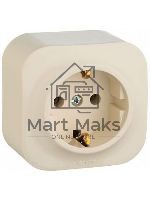 Розетка с заземлением с защитными шторками Legrand 782250 (Слоновая кость)