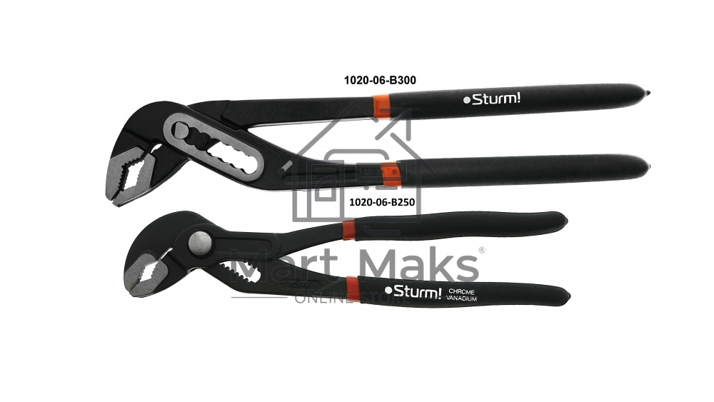 Клещи Sturm 1020-06-B300 переставные 300мм (Галка) УСИЛЕННЫЕ, РУКОЯТКИ ИЗ МЯГКОГО ПВХ, тип А6 1020-06-B300
