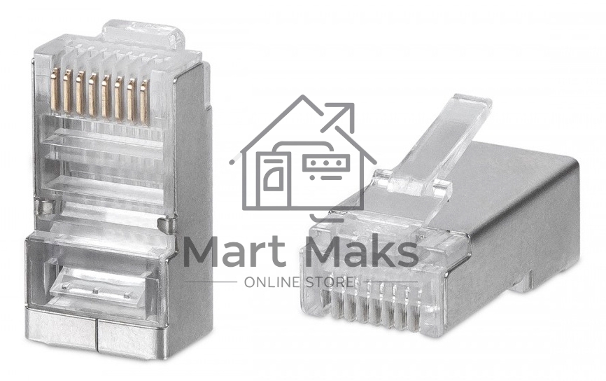 Коннектор WRline (WR-8P8C-5E-SH) FTP cat.5e RJ45 прозрачный (упак.:100шт)