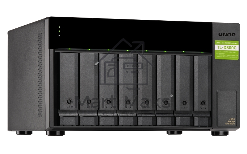 Полка расширения сетевого хранилища без дисков SMB QNAP TL-D800C USB 3.2 Gen 2 Type-C JBOD storage enclosure, 8-tray 3,5
