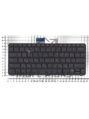 Клавиатура для ноутбука HP EliteBook Folio 1020 G1 черная с подсветкой