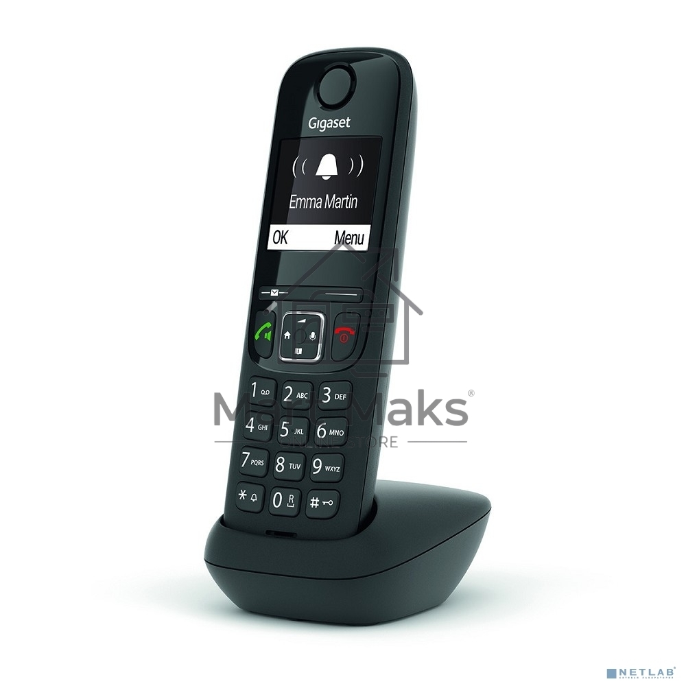 Дополнительная трубка Dect Gigaset AS690HX черный для AS690