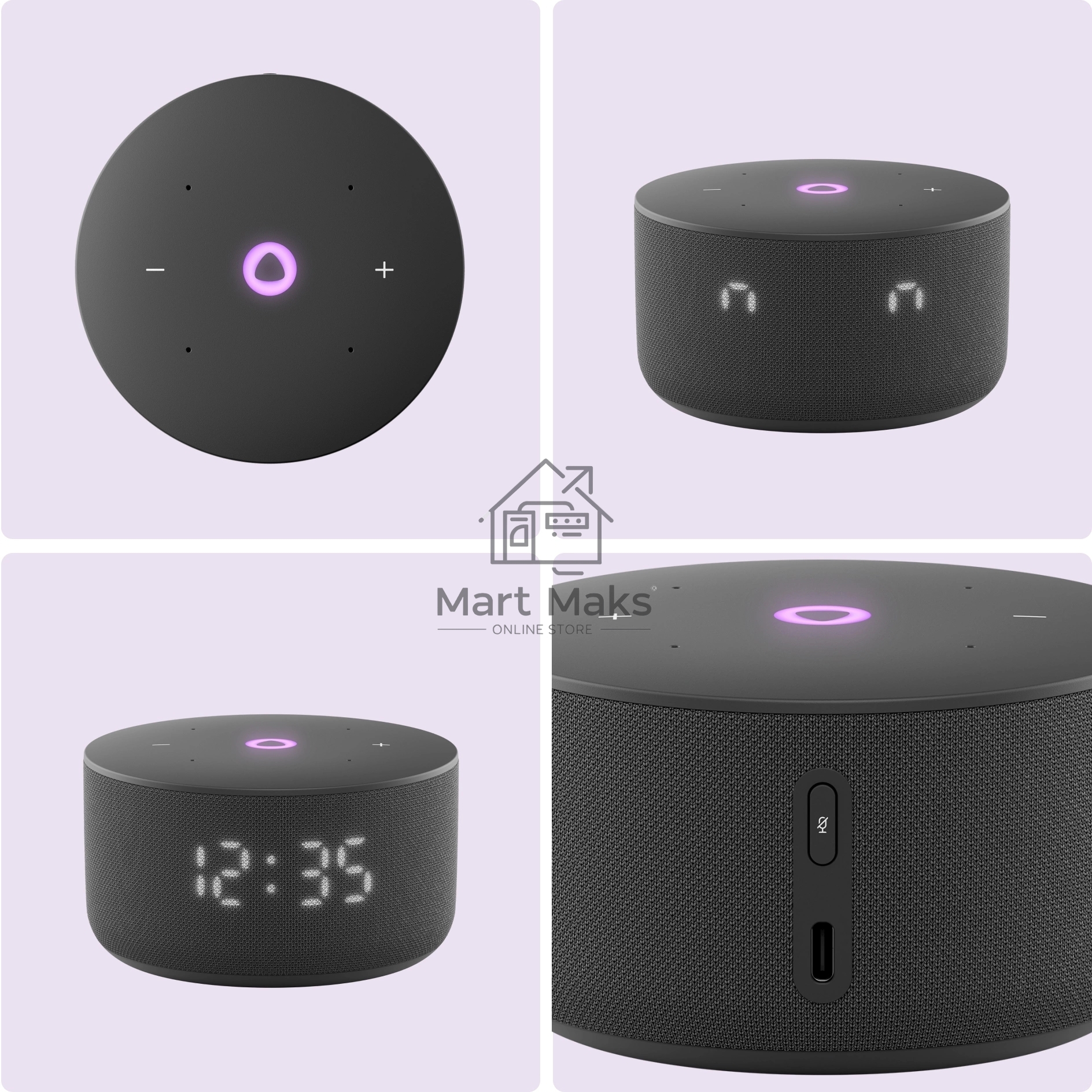 Умная колонка Yandex Станция Мини 3 Алиса черный 12W 1.0 BT/Wi-Fi