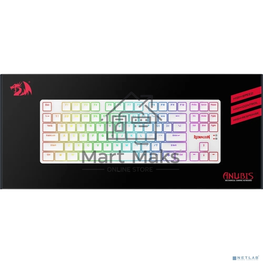 Клавиатура Redragon Anubis беспроводная, USB, Bluetooth/Радиоканал, белый