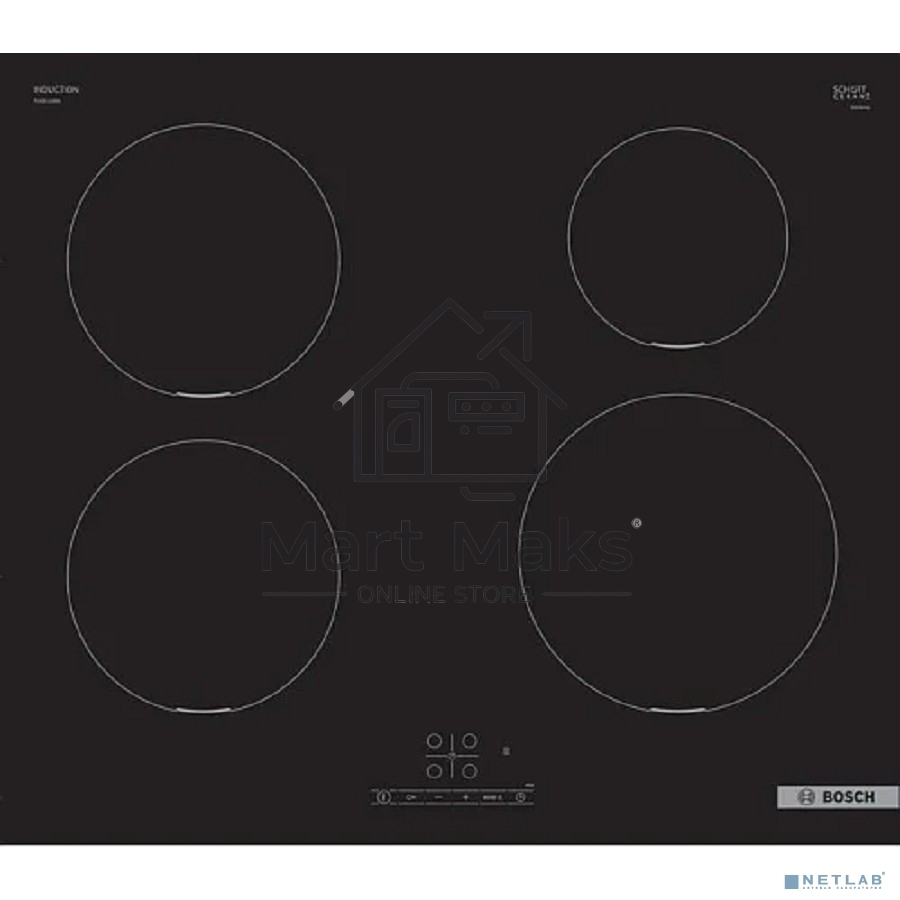 Индукционная варочная панель Bosch Serie 4 PUE611BB5E, индукционные, независимая, черный