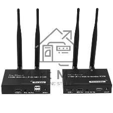 Удлинитель ORIENT VE054, WiFi HDMI KVM Extender (Tx+Rx), HDMI+USB беспроводной удлинитель до 200 м, HDMI 1.3, 1080p@60Hz, HDCP1.2, передача ИК сигнала управления, питание от внешних БП, метал. корпус (31372)