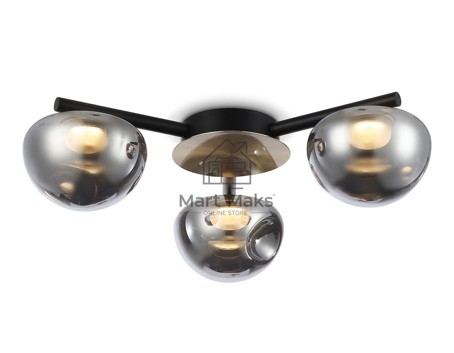 Светильник Ambrella light LH12006/3 BK/GD/SM черный/золото/дымчатый 18W 3000K D640*170
