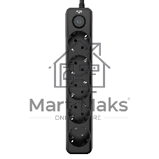 Cетевой фильтр AGNI плоский TP-FD5E-5m-black, 5 розеток Schuko, чёрный, кабель 5 метров, мощность нагрузки 4000 Вт, 16А, заземление, защита от короткого замыкания, сечение кабеля 3 х 1.5 кв.мм., размер 279x54x40 мм.