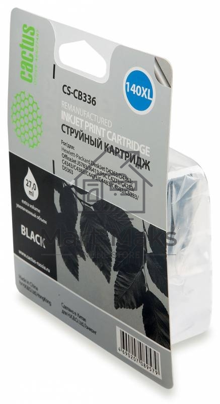 Картридж струйный Cactus CS-CB336 №140XL черный (29 мл.) для HP DJ D4263/D4363/DJ J5783/J6413/PSC C4273/C4283/C4343/C4383/C4473/C4483/C4583/C5283/D5363
