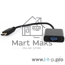Переходник HDMI-VGA Cablexpert A-HDMI-VGA-04, 19M/15F, провод 15см