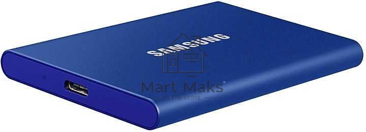 Твердотельный накопитель Samsung SSD 2TB T7, USB Type-C, R/W 1000/1050MB/s, Blue