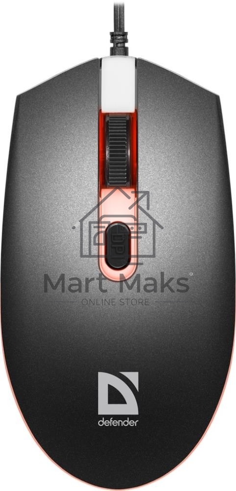 Мышь проводная Defender Dot MB-986 черный, 1600 dpi, USB, кнопки - 4