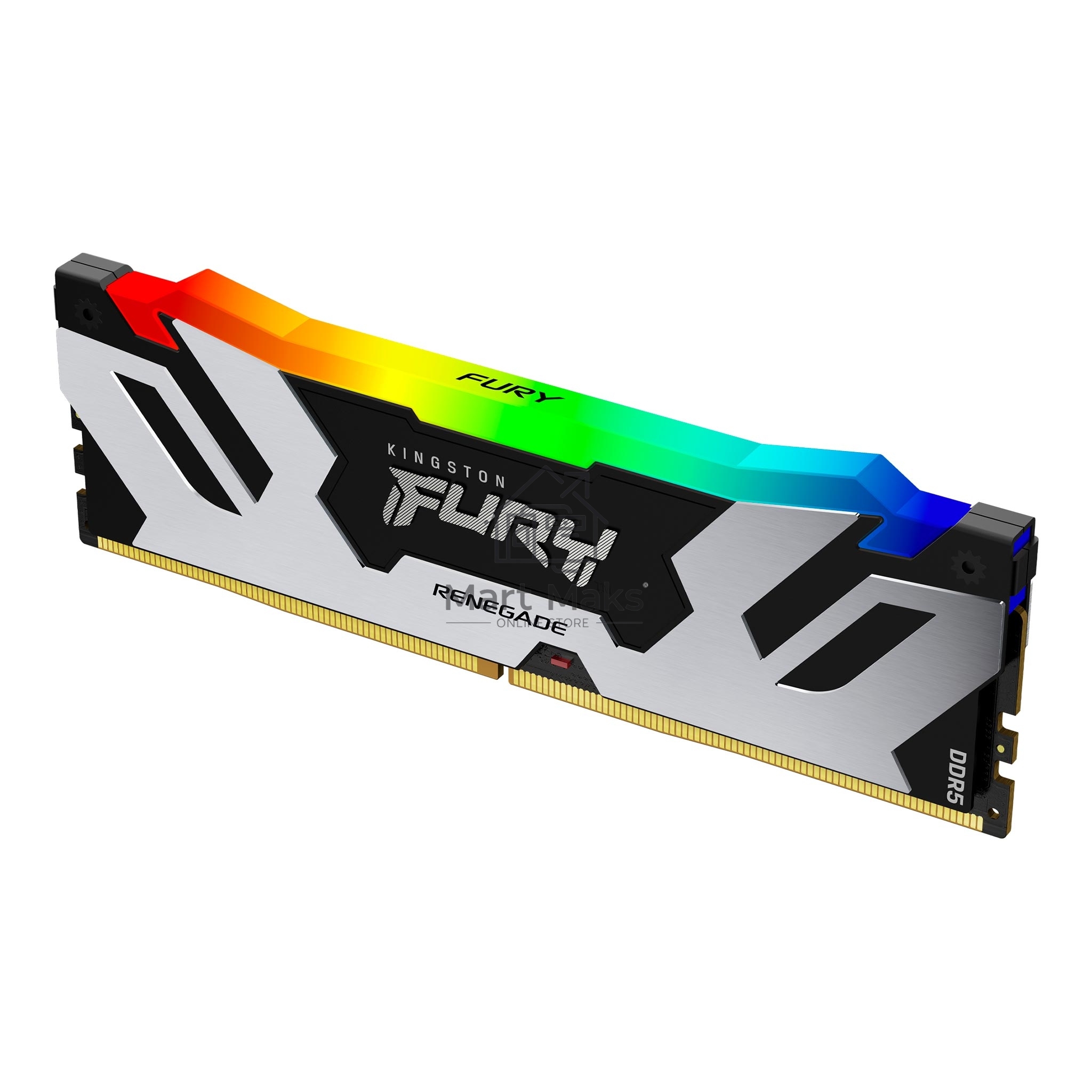 Оперативная память Kingston Fury Renegade, DDR5, 24GB (1x24GB), 6400MHz, CL32, DIMM, с радиатором, серебристый/черный