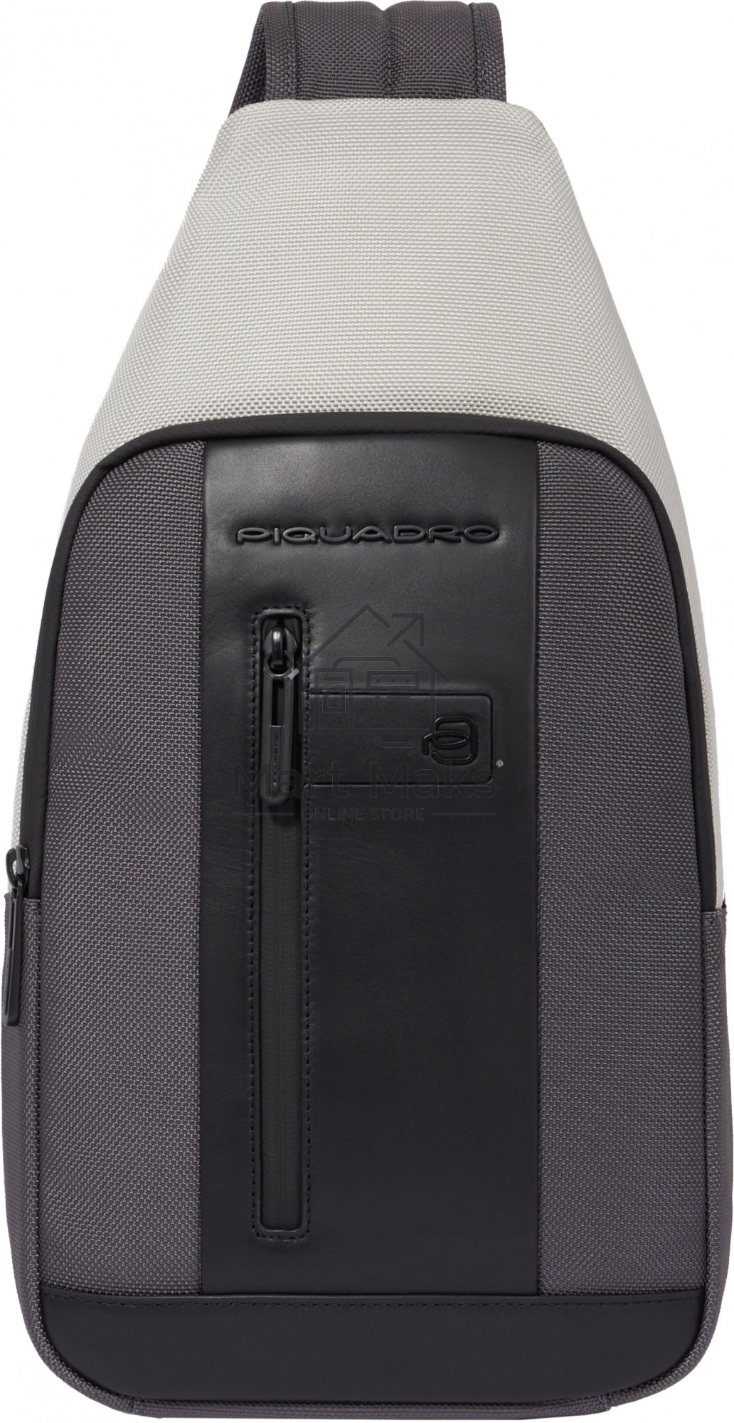 Рюкзак слинг мужской Piquadro Brief2 Special CA4536BR2S/GRN, нейлон/натур.кожа, серый/черный
